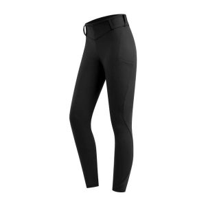 Damskie legginsy jeździeckie z pełną przyczepnością ELT Rena thermique. Czarne legginsy ELT, bez wzorów, z elastanu. Za 371,50 zł.