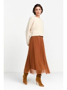 Rich&Royal Spódnica w kolorze karmelowym rozmiar: L. Brązowe spódnice Rich&Royal, l, bez wzorów, midi. Za 201,55 zł.