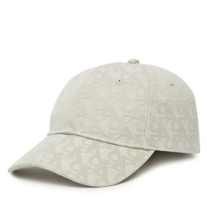 Czapka z daszkiem Calvin Klein. Brązowe czapki Calvin Klein, bez wzorów. Za 149,99 zł.