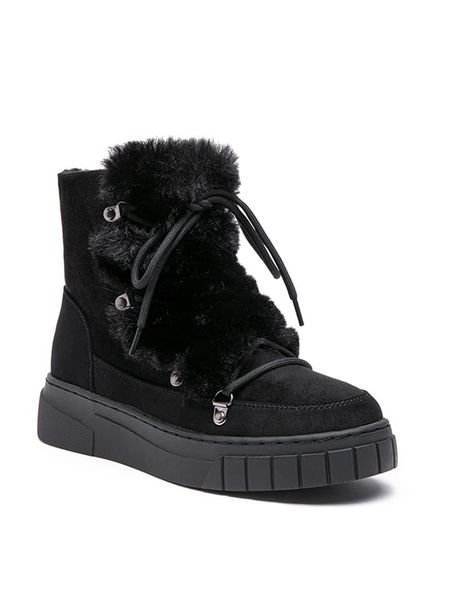 Foreverfolie Kozaki zimowe w kolorze czarnym rozmiar: 36. Czarne kozaki Foreverfolie, na zimę, bez wzorów, bez obcasa, bez zapięcia. Za 162,87 zł.