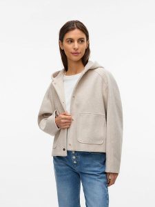 Vero Moda Kurtka przejściowa w kolorze beżowym rozmiar: M. Brązowe kurtki Vero Moda, m, bez wzorów, bez kaptura. Za 162,49 zł.