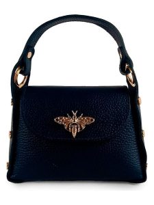 ORE10 Skórzana torebka "Raser" w kolorze granatowym - 17 x 12 x 6 cm rozmiar: onesize. Niebieskie torebki klasyczne ORE10, z aplikacjami, z materiału, przez ramię, bez dodatków. Za 130,99 zł.