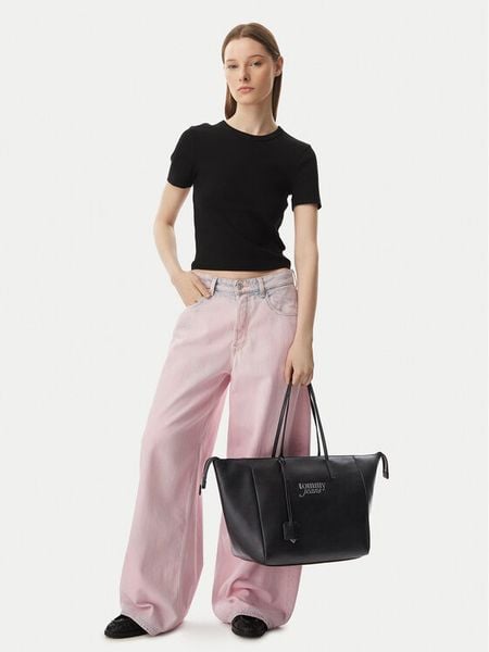 Tommy Jeans Torebka Tjw Bold Tote AW0AW18786 Czarny. Czarne shopper bag Tommy Jeans, bez wzorów, z jeansu, bez dodatków. Za 529,99 zł.