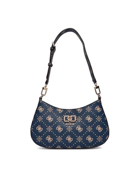 Guess Torebka Emelie Logo HWGP99 28180 Granatowy. Niebieskie torebki klasyczne Guess, z aplikacjami, ze skóry, bez dodatków. Za 609,99 zł.