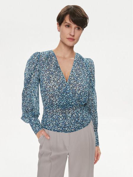 Morgan Bluzka 241-OLAGO.F Niebieski Regular Fit. Niebieskie bluzki Morgan, bez wzorów, z syntetyku, bez kołnierzyka, bez ramiączek. Za 179,99 zł.