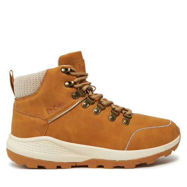 Trzewiki Lee Cooper. Brązowe botki Lee Cooper, bez wzorów, bez obcasa, na płaskiej podeszwie, bez zapięcia. Za 139,99 zł.