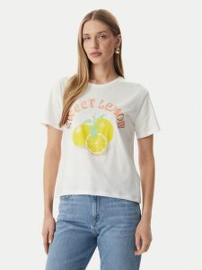 Morgan T-Shirt 261-DLEMON Biały Regular Fit. Białe t-shirty Morgan, m, bez wzorów, z bawełny, bez kołnierzyka, bez ramiączek. Za 129,99 zł.