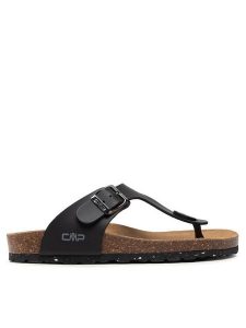 CMP Japonki Eco Mymosa Wmn Flip FLop 3Q91036 Czarny. Czarne klapki CMP, bez wzorów, ze skóry, bez obcasa. Za 189,99 zł.