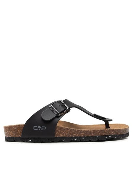 CMP Japonki Eco Mymosa Wmn Flip FLop 3Q91036 Czarny. Czarne klapki CMP, bez wzorów, ze skóry, bez obcasa. Za 138,99 zł.