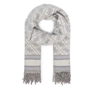 Szalik Guess. Szare szaliki Guess, z aplikacjami. Za 194,99 zł.