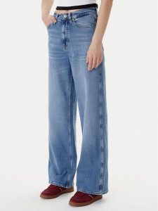 Tommy Jeans Jeansy Claire DW0DW21985 Niebieski Wide Leg. Niebieskie jeansy Tommy Jeans, bez wzorów, z bawełny. Za 449,99 zł.