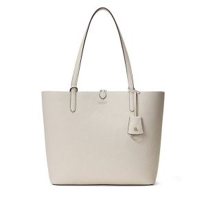 Torebka LAUREN RALPH LAUREN. Białe shopper bag Lauren Ralph Lauren, bez wzorów, bez dodatków. Za 489,99 zł.