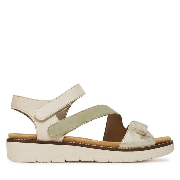 Sandały Remonte. Brązowe sandały Remonte, bez wzorów, bez obcasa, na płaskiej podeszwie, bez zapięcia. Za 295,99 zł.