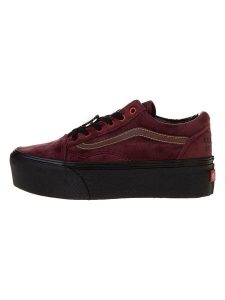Vans Skórzane sneakersy "Old Skool Stackform" w kolorze ciemnoczerwonym rozmiar: 36,5. Czerwone trampki Vans, bez wzorów, ze skóry, bez zapięcia. Za 127,35 zł.