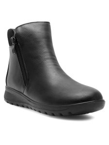 Go Soft Botki Hannah WSS20521-08 Czarny. Czarne botki Go Soft, bez wzorów, z tworzywa sztucznego, bez obcasa, na płaskiej podeszwie, bez zapięcia. Za 129,99 zł.