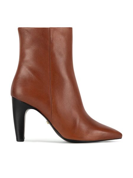 Gino Rossi Botki MERVAT-116030 Brązowy. Brązowe botki Gino Rossi, bez wzorów, ze skóry, bez obcasa, na słupku, bez zapięcia. Za 399,99 zł.