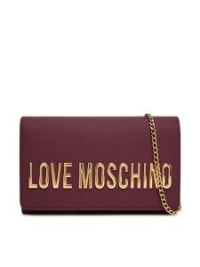 LOVE MOSCHINO Torebka JC4103PP1NKD0552 Bordowy. Czerwone torebki wieczorowe LOVE MOSCHINO, bez wzorów, ze skóry, bez dodatków. Za 499,99 zł.