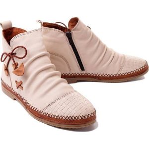 MANITU 990053-81 offwhite, botki damskie. Brązowe botki Manitu, na zimę, bez wzorów, ze skóry, bez obcasa, bez zapięcia. Za 324,90 zł.