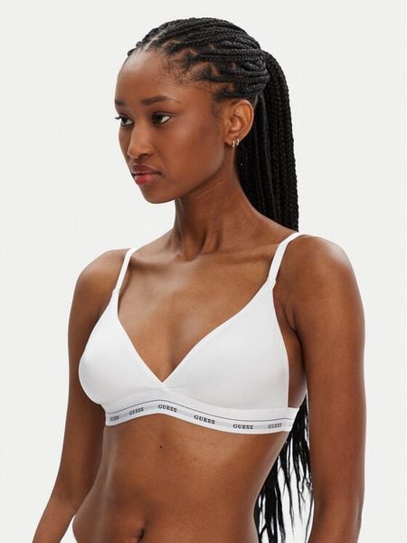 Guess Biustonosz z fiszbiną O4YC16 KCF20 Biały. Białe biustonosze Guess, z aplikacjami, z syntetyku. Za 79,99 zł.