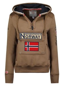 Geographical Norway Bluza "Gymclass" w kolorze jasnobrązowym rozmiar: XXL. Brązowe bluzy Geographical Norway, xxl, bez wzorów, z kapturem. Za 105,38 zł.
