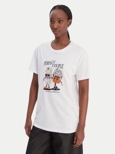 Liu Jo T-Shirt WA6163 JS904 Biały Relaxed Fit. Białe t-shirty Liu Jo, s, bez wzorów, z bawełny, bez kołnierzyka, bez ramiączek. Za 299,99 zł.