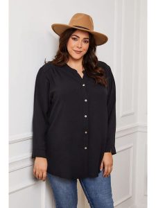 Plus Size Company Bluzka "British" w kolorze czarnym rozmiar: 38. Czarne bluzki Plus Size Company, plus size, bez wzorów, klasyczne, bez kołnierzyka, plus size, bez ramiączek. Za 65,85 zł.