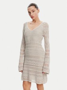 Guess Sukienka dzianinowa W5GK48 Z3E22 Szary Slim Fit. Szare kombinezony Guess, m, z aplikacjami, z dzianiny, bez kołnierzyka, bez ramiączek. Za 309,99 zł.