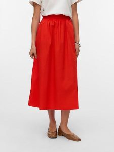 Vero Moda Spódnica w kolorze czerwonym rozmiar: XL. Czerwone spódnice Vero Moda, xl, bez wzorów, z bawełny, maxi. Za 92,21 zł.