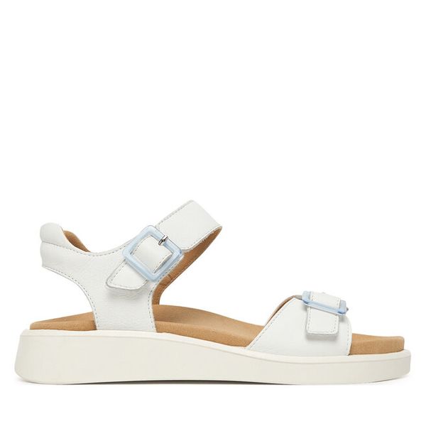 Sandały Ara. Białe sandały Ara, bez wzorów, bez obcasa, na płaskiej podeszwie, bez zapięcia. Za 489,99 zł.