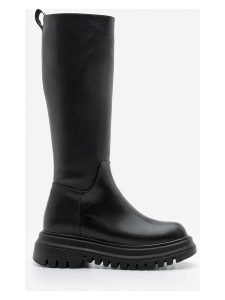 Trendyol Kozaki w kolorze czarnym rozmiar: 38. Czarne kozaki Trendyol, na zimę, bez wzorów, bez obcasa, bez zapięcia. Za 426,99 zł.