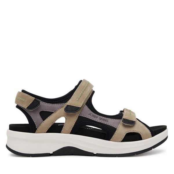 Sandały Josef Seibel. Brązowe sandały Josef Seibel, bez wzorów, bez obcasa, na płaskiej podeszwie, bez zapięcia. Za 409,99 zł.