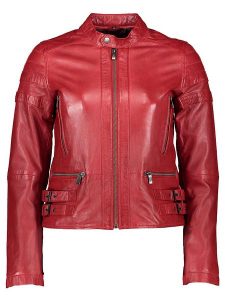 Buffalo Skórzana kurtka w kolorze czerwonym rozmiar: 36. Czerwone kurtki Buffalo, bez wzorów, ze skóry, bez kaptura. Za 262,91 zł.