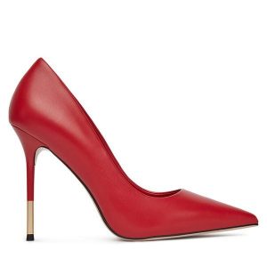 Szpilki Eva Minge. Czerwone szpilki Eva Minge, bez wzorów, bez obcasa. Za 479,99 zł.