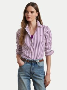 LAUREN RALPH LAUREN Koszula 200970764001 Fioletowy Classic Fit. Fioletowe koszule Lauren Ralph Lauren, s, bez wzorów, z bawełny, bez kołnierzyka, bez ramiączek. Za 419,99 zł.