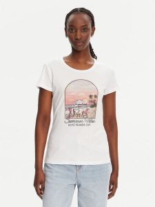 Liu Jo T-Shirt WA5478 J6410 Biały Regular Fit. Białe t-shirty Liu Jo, xs, bez wzorów, z bawełny, bez kołnierzyka, bez ramiączek. Za 179,99 zł.