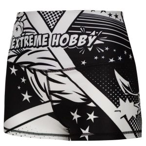 Spodenki sportowe damskie do jogi fitnessu EXTREME HOBBY COMICS. Czarne spodenki sportowe EXTREME HOBBY, l, bez wzorów, z dzianiny, do biegania. Za 149,00 zł.