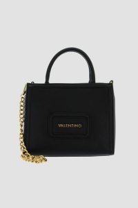 VALENTINO Mała czarna torebka Snowy. Czarne shopper bag Valentino by Mario Valentino, bez wzorów, małe, bez dodatków. W wyprzedaży za 499,99 zł.