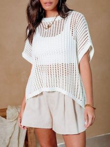 Milan Kiss Sweter w kolorze białym rozmiar: XL. Białe swetry oversize Milan Kiss, xl, bez wzorów, bez ramiączek. Za 112,45 zł.
