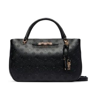Torebka Guess. Czarne kuferki Guess, z aplikacjami, bez dodatków. Za 634,99 zł.
