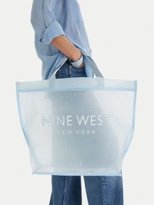 Nine West Torebka CEO-Eloura-LA374-4074 Niebieski. Niebieskie shopper bag Nine West, bez wzorów, z materiału, bez dodatków. Za 79,99 zł.
