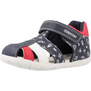 Sandały GEOX B ELTHAN B Niebieski. Niebieskie sandały Geox, bez wzorów, z syntetyku, bez obcasa, bez zapięcia. Za 131,99 zł.