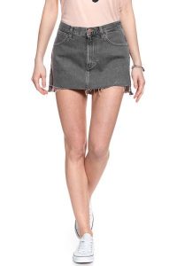 SPÓDNICA JEANSOWA WRANGLER RETRO SKIRT GREY MULES W241RJ24R 112127920. Szare spódnice Wrangler, xs, bez wzorów, z jeansu, retro, mini. W wyprzedaży za 59,99 zł.