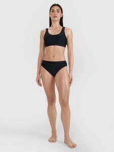 4F Dół od bikini damski - czarny M. Czarne bikini 4f, bez wzorów, z elastanu. W wyprzedaży za 59,99 zł.