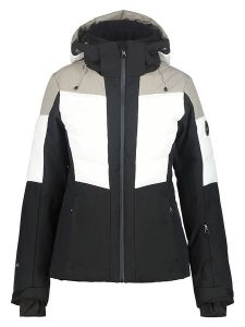 Icepeak Kurtka narciarska "Florala" w kolorze beżowo-biało-czarnym rozmiar: 40. Białe kurtki sportowe Icepeak, m, bez wzorów, z materiału, bez kaptura, narciarskie. Za 500,38 zł.