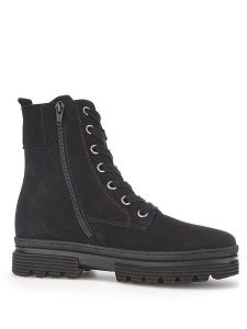 Gabor Skórzane botki w kolorze czarnym rozmiar: 40,5. Czarne botki Gabor, bez wzorów, z nubiku, bez obcasa, bez zapięcia. Za 257,92 zł.