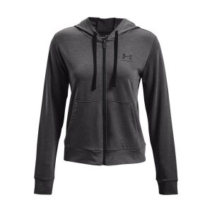 Bluza sportowa damska Under Armour Rival Terry Full Zip Hoodie. Szare bluzy Under Armour, s, bez wzorów, z kapturem. Za 119,99 zł.
