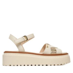 Sandały Liu Jo. Białe sandały Liu Jo, bez wzorów, bez obcasa, na koturnie, bez zapięcia. Za 559,99 zł.