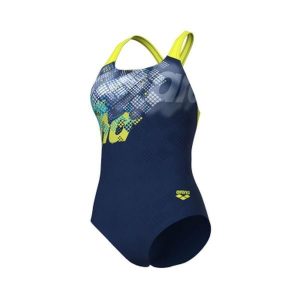 Strój kąpielowy damski jednoczęściowy treningowy na basen Arena Splash. Niebieskie stroje jednoczęściowe Arena, bez wzorów. Za 169,99 zł.