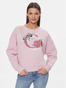 Guess Bluza W4RQ11 K9Z21 Różowy Regular Fit. Czerwone bluzy Guess, xxl, z aplikacjami, z syntetyku, bez kaptura. Za 219,99 zł.