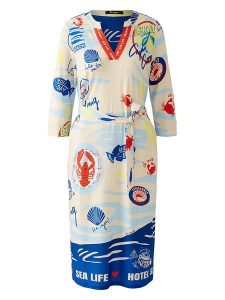 Miss Lagotte Sukienka w kolorze kremowo-niebieskim rozmiar: 38. Brązowe sukienki Miss Lagotte, na co dzień, bez wzorów, z tkaniny, bez kołnierzyka, bez ramiączek, midi, proste. Za 179,64 zł.